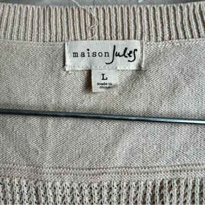 Maison Jules Cream Longline Button Down Waffle knit‎ Cardigan thumbnail 5