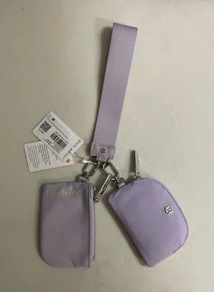 lululemon athletica NWT Dual Pouch Wristlet Strap Key & Accessory Holder Lilac thumbnail 1