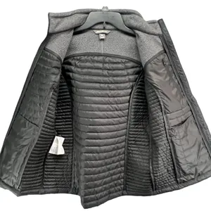 Eddie Bauer Jacket Womens S‎ Gray Black Down Fleece Puffer Insulated Full Zip thumbnail 3