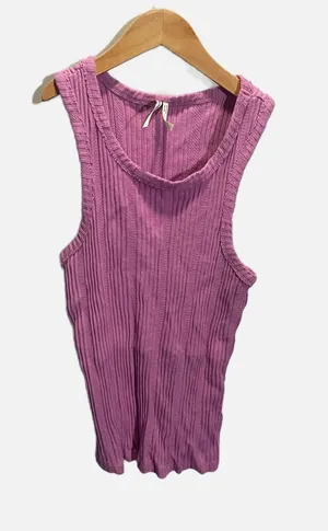 Anthropologie‎ Ribbed Tank Top Womens Small Purple Scoop Neck Casual Basic Knit thumbnail 1