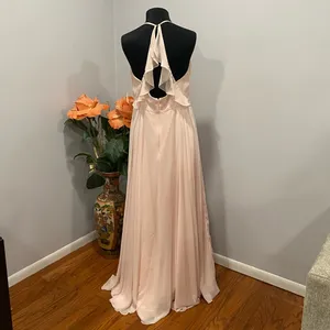DESSY COLLECTION - Lux Chiffon Ruffled Strap Cutout Wrap Maxi Dress thumbnail 6