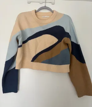 Oak + Fort Patterned cropped sweater thumbnail 1