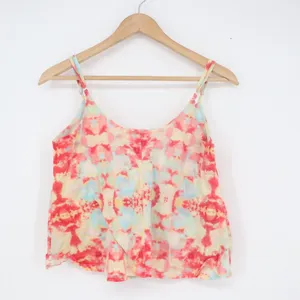 Liberty Love Pink Yellow Blue Tie Dye Cami Tank Top Adjustable Straps Size M thumbnail 5