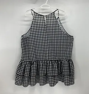 Elliot & vine black white gingham peplum tank Top thumbnail 3