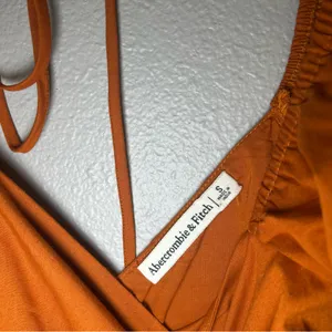 Abercrombie & Fitch Rust Orange Square Neck Puff Sleeve Romper Womens Size Small thumbnail 8