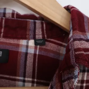 Uniqlo Flannel Shirt Womens XS Burgundy Plaid Button-Down Excellent thumbnail 3