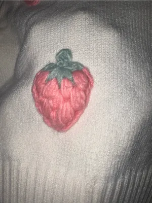 Luna Ivy Cream Strawberry Embroidered Short Sleeve Sweater Top thumbnail 3