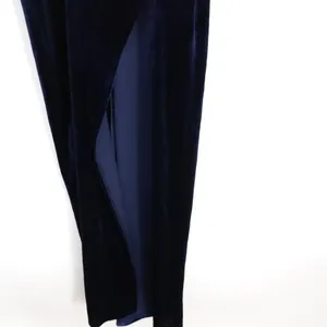 Lulus Eternal Elegance Maxi Dress Womens XS Navy Velvet Short Sleeve Front Slit thumbnail 6