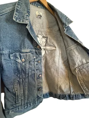 Vintage Disney Channel Mickey Mouse Logo Denim Jean Jacket USA Made Size Medium thumbnail 3