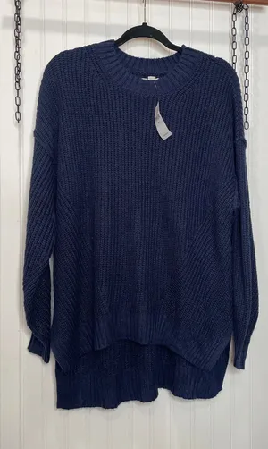 NWT American Eagle Navy Blue Oversized Dreamspun Crew Neck Sweater Size S thumbnail 1