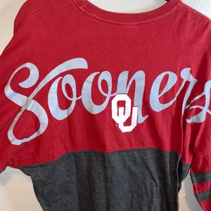 Pressbox OU Sooners Crimson & Black/Gray Long‎ Sleeve Oversized Top thumbnail 3