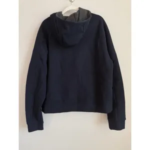 ZARA Technical Cropped Full Zip Hoodie Jacket Navy Blue Minimalist Clean Girl XL thumbnail 2