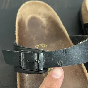 Birkenstock Sandals Womens 39 Mayari Slip On Toe Ring Strappy Black Lea… thumbnail 4