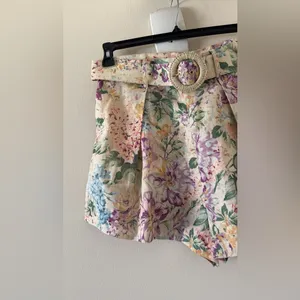 ZIMMERMANN Halliday Tuck belted linen shorts, Size 3 US 10, $649 thumbnail 3