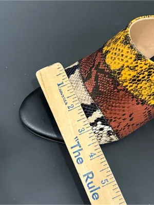 GIBSON LATIMER Mya Patchwork Snakeskin Leather Block Heel Mules Size 7.5 thumbnail 15