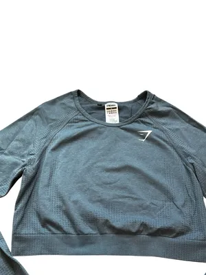 Gymshark Long Sleeve Crop Top Size XL Athletic Yoga Run Athleisure Activewear thumbnail 2