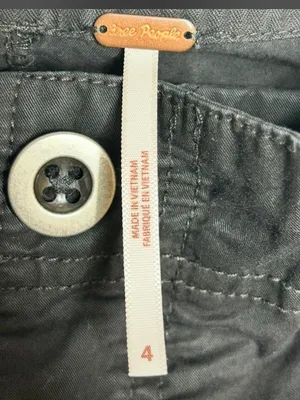 Free People Pants SZ 4 Womens The Thing is Low Rise Washed Black Utility Cargo thumbnail 7