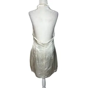 Amanda Uprichard Kyoto Dress in Ivory Medium Womens Satin Halter Cocktail thumbnail 7