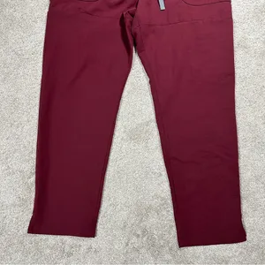 Figs Women’s Nepal Skinny Scrub Pants Pull On Limited Edition in Burgundy XL thumbnail 5