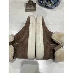 J‎ SLIDES faux fur lined rubber sole high top zipper side slip on shoes Size 8 thumbnail 8