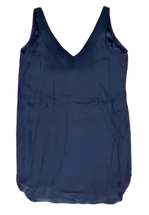 Amanda Uprichard Women’s Size M Navy Blue V-Neck Silk Mini Tank Dress thumbnail 1