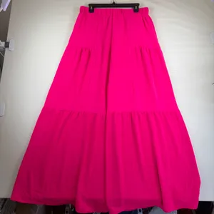 Cato Hot Pink Tiered Palazzo Pant Wide Leg Elastic Waist Lightweight Trouser Med thumbnail 3
