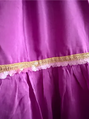 Purple Tiered Wide-Leg Pants with Elastic Waist thumbnail 4
