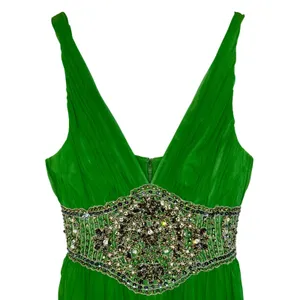 NWT Mandalay Dark Lime Green Beaded Embellished Mini Cocktail Party Dress Size 6 thumbnail 2