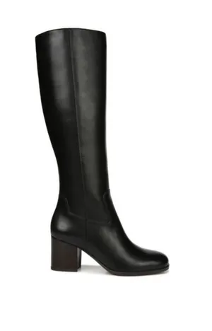 Franco Sarto Black leather Riding Boots Tall Zip Calf thumbnail 1