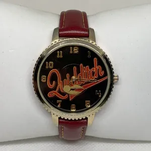 Harry Potter Quidditch Watch women gold tone 38mm quartz red leather running thumbnail 1