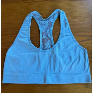 Women’s Blue Solid Racerback Sports Bra M Wireless Pullover Medium Support thumbnail 1