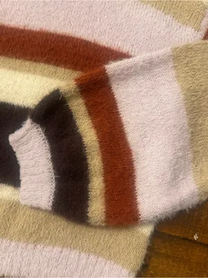 LOUNA‎ Multi Stripe High Neck Sweater Pink Size L thumbnail 3