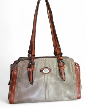 Hema Zhuofan Women's Bag 2tone Brown Leather Shoulder Purse thumbnail 1