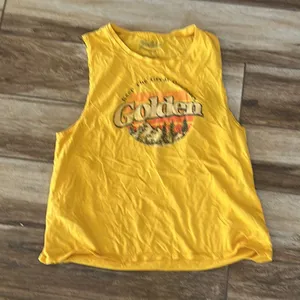 Golden yellow golden sleeveless tank thumbnail 3