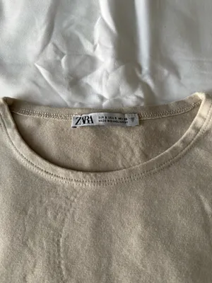 Beige Cropped Short Sleeve Tee From Italy thumbnail 4