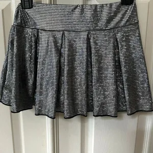 SHEIN EZwear Silver A-Line Mini Skort w/ Built-In Shorts | Size S thumbnail 3