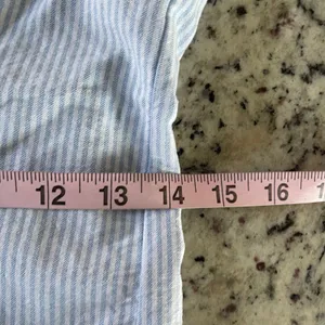 John Galt Button Up Shirt Womens One Size Blue White Striped Seersucker Preppy thumbnail 9
