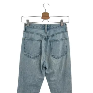 Agolde Riley High‎ Rise Straight Crop Jeans Denim Shatter Wash Blue Size 24 thumbnail 9