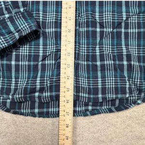 Carhartt Womens Blue‎ Teal Plaid Button Down Shirt Size Medium Utility Cabincore thumbnail 8