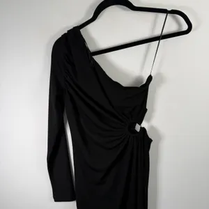 Hello Molly Black One‎ Shoulder Midi Dress Side Cutout Womens US 4 AU 8 thumbnail 3