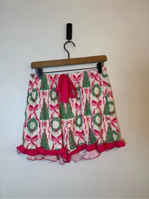 Thomas &‎ Lee Company Christmas Pink Wreath + Trees Pajamas thumbnail 3