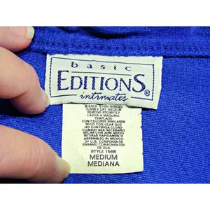 Vintage Womens 80s Basic Editions Intimates Front Zip Fleece Robe Blue Sz Medium thumbnail 5
