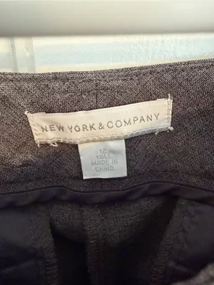 New York & Company Gray Straight Leg Dress Pants Size 12 Tall Career thumbnail 3