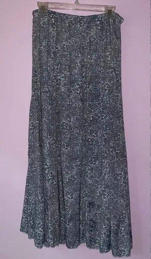 New Directions M Maxi Skirt Boho Animal Print Flounce Pull On thumbnail 1