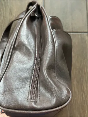 Faux Leather Brown Backpack Purse thumbnail 6