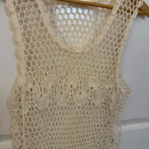 Iris Cream Crochet Fringe Top thumbnail 2