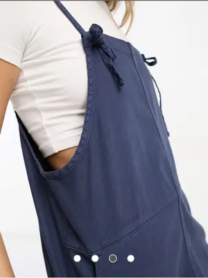 NWT Monki lightweight denim playsuit in navy Shortalls Romper Small thumbnail 2