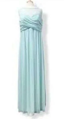 David’s Bridal Long Mint Mesh Bridesmaid Dress Size 12 thumbnail 2