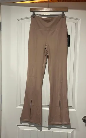 Kimberly C Womens High Waisted Flare Front Slit Contour Workout Leggings Sz M thumbnail 1