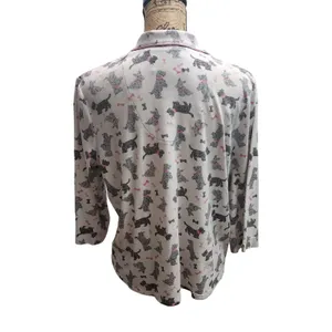 Karen Neuberger Women's Pajama Set Dog Print Sleepwear Top Pants L‎ thumbnail 5